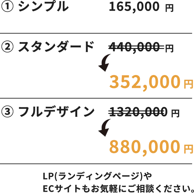 Middle Service02 ホームページ制作 55,000円